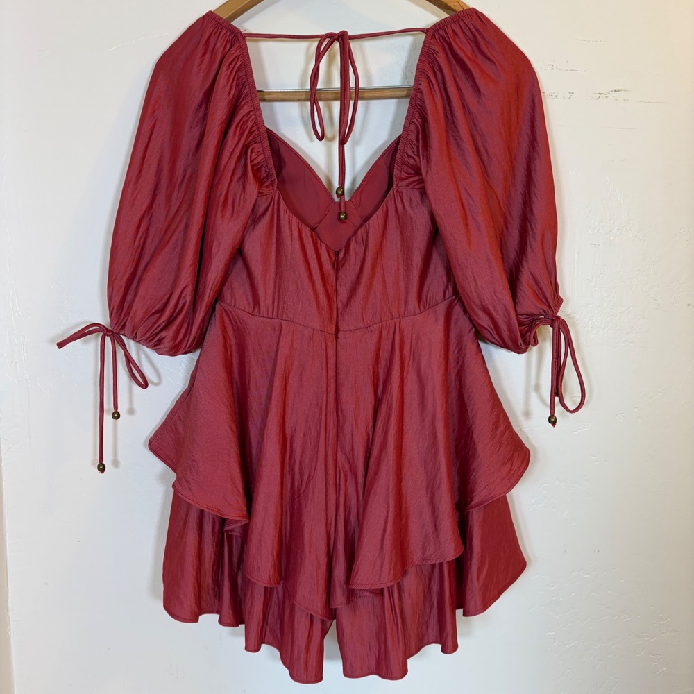 Lantern Sleeve Babydoll Corset Romper 2 Renaissance Festival Whimsi Witchy Vamp - Picture 3 of 8